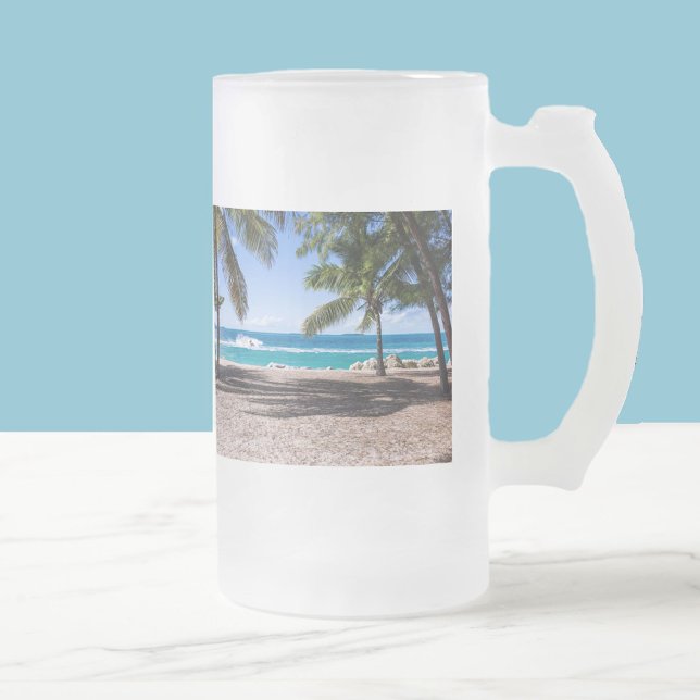 Custom Vacation PHOTO Personalise Beer Frosted Mug (Creator Uploaded)