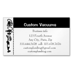 Custom Vacuum Repair Sales Maintenance Magnetic Business Card