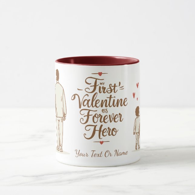 Custom Valentine Gift for Dad | Personalised Name  Mug (Center)