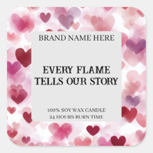 Custom Valentine’s Day Candle Label Romantic Text