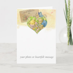 Custom Valentine Teddybears Botanical Holiday Card