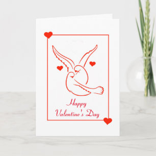 Custom Valentine's Day Card With Doves