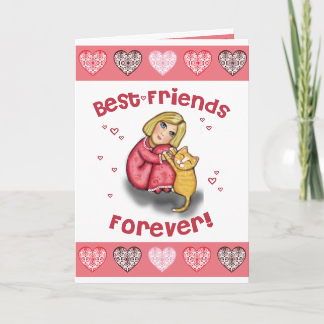 Custom Valentine's Day Cat Lover's Greeting Card (Front)