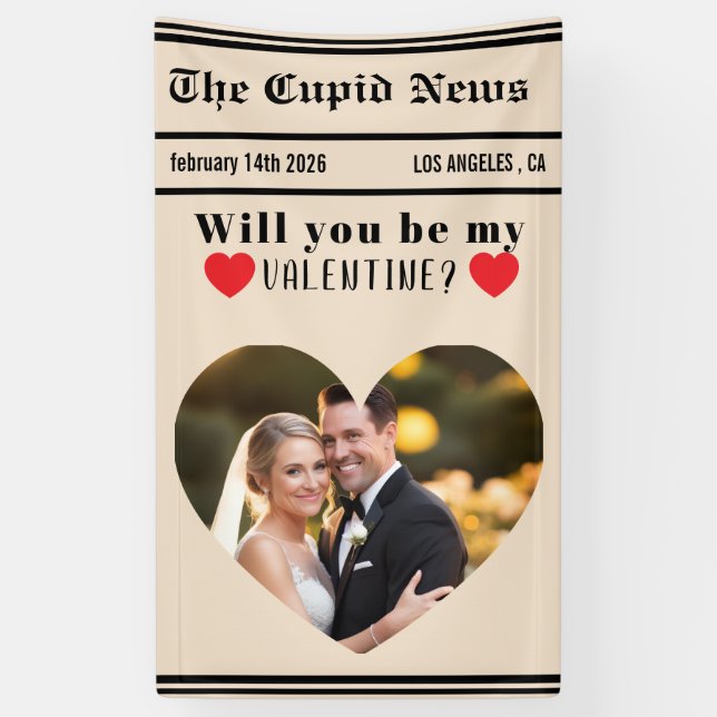 Custom Valentines Day Gift Idea, Printable Will  Banner (Vertical)