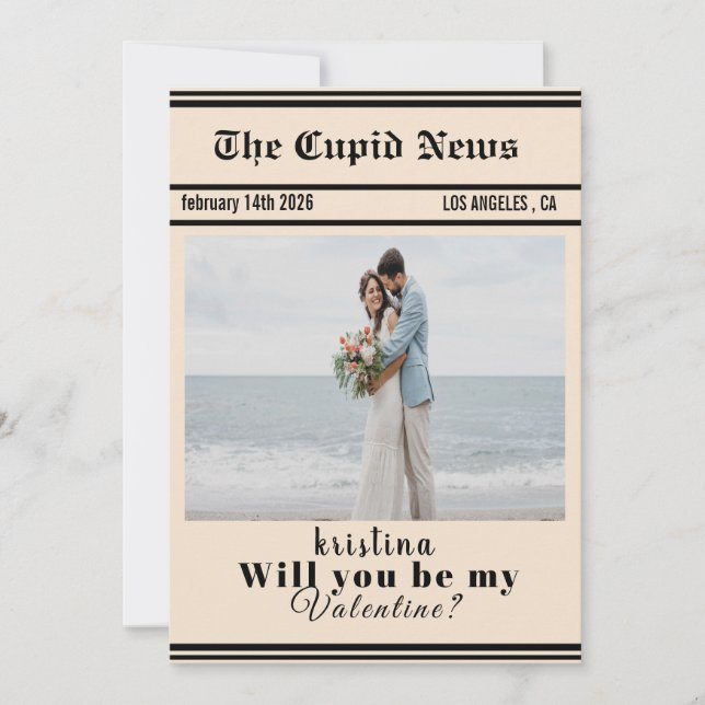 Custom Valentines Day Gift Idea, Printable Will  Holiday Card (Front)