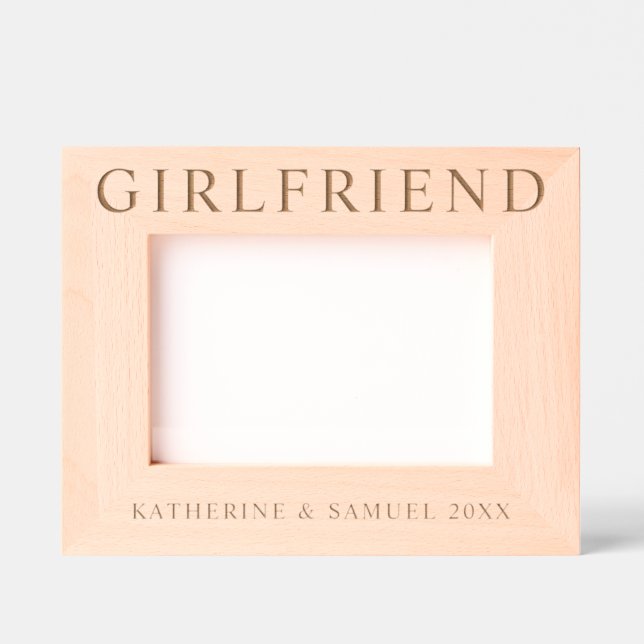 Custom Valentine's Day Girlfriend Name & Date Etched Frames (Front)