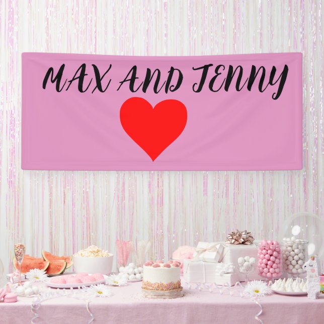  CUSTOM VALENTINE'S DAY HEART PARTY PINK BANNER (Party)