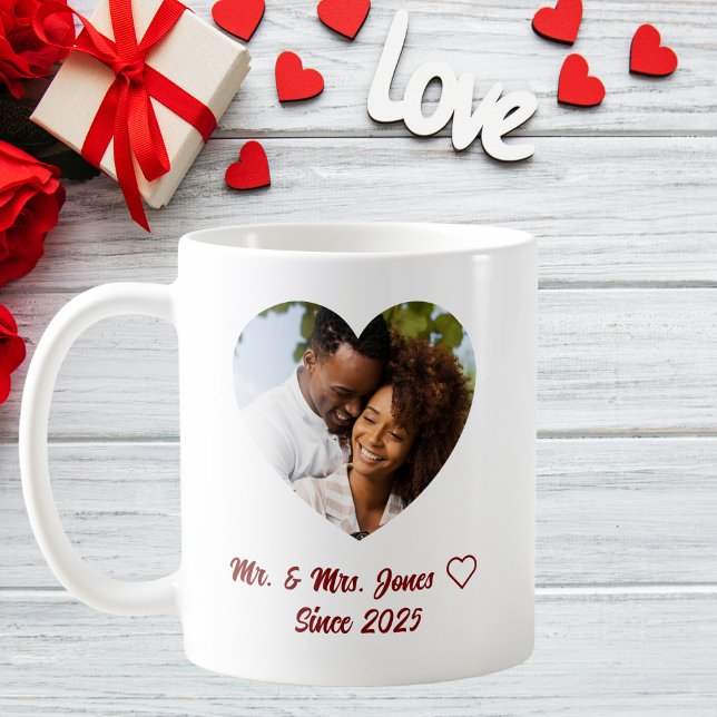 Custom Valentine's Day Mr. & Mrs. Photo Coffee Mug (Creator Uploaded)