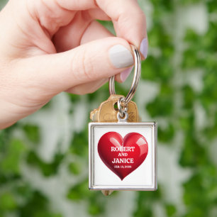 Custom valentines day personalise heart gift key ring