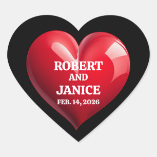 Custom valentines day personalise heart gift sticker