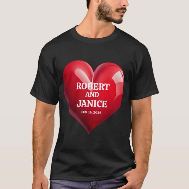 Custom valentines day personalise heart gift T-Shirt (Front)