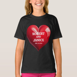 Custom valentines day personalise heart gift T-Shirt