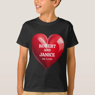 Custom valentines day personalise heart gift T-Shirt