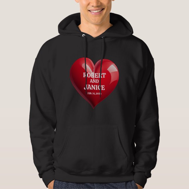 Custom valentines day personalize heart gift hoodie (Front)