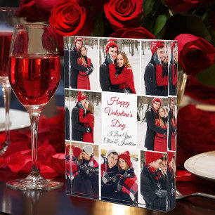 Custom Valentine's Day Romantic Couple Collage Photo Block