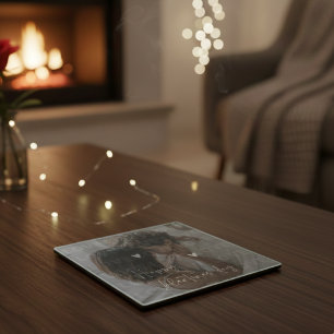 Custom Valentine's Day Romantic Couple Photo  Glass Coaster