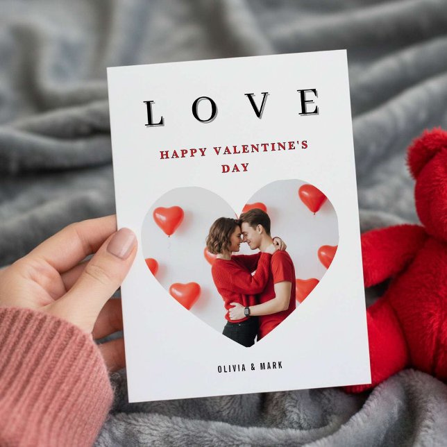 Custom Valentines Day Romantic Love Photo Collage Holiday Card (Creator Uploaded)