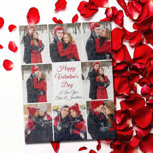 Custom Valentine's Day Romantic Love Photo Collage Jigsaw Puzzle