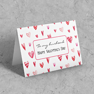 Custom, Valentines Hearts to My Husband Card
