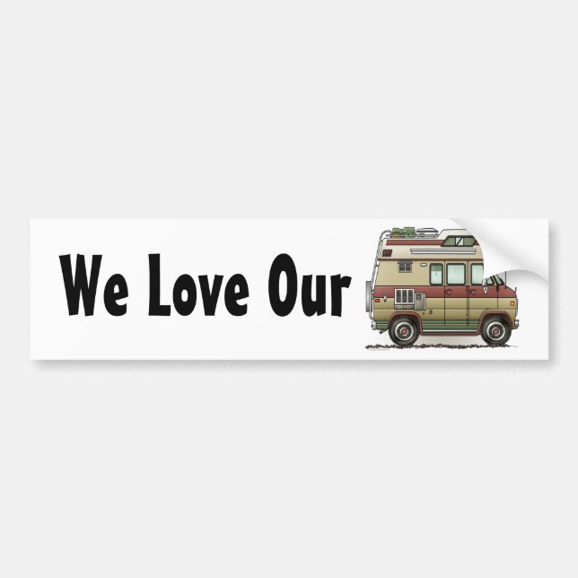 Custom Van Camper RV Bumper Sticker (Front)