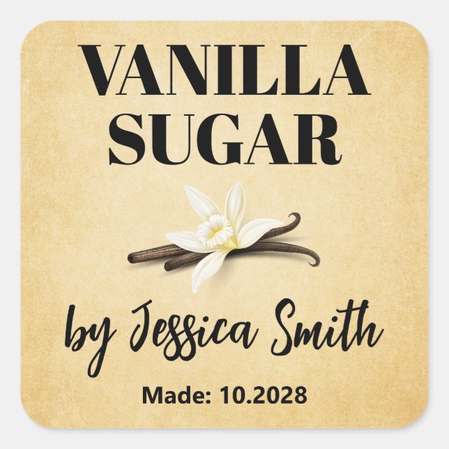 Custom Vanilla Sugar Label (Front)