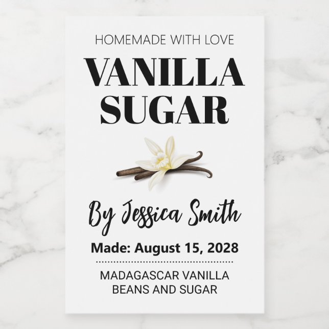 Custom Vanilla Sugar Label AF_01sq (Single Label)