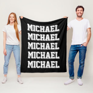 Custom Varsity Name Fleece Blanket