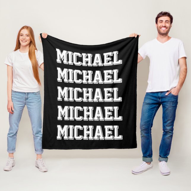 Custom Varsity Name Fleece Blanket (In Situ)
