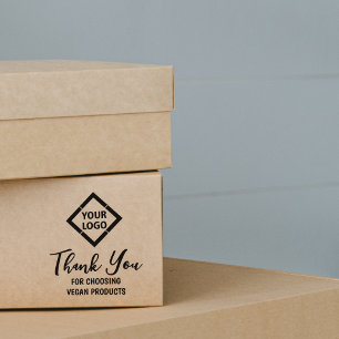 Custom Vegan Business Logo Thank You  Rubber Stamp
