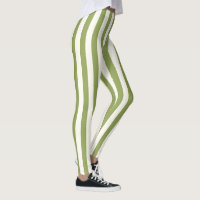 Custom Vertical Green Strip leggings