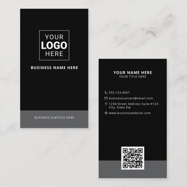 Custom Vertical Logo Business Card (Front/Back)