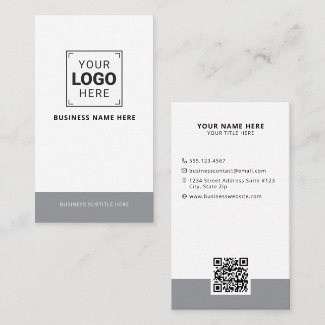 Custom Vertical Logo Business Card (Front/Back)