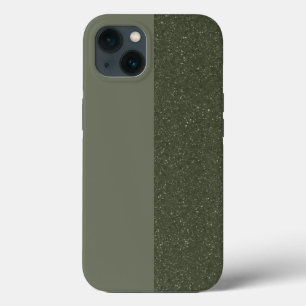 Custom Vertical Moss Green iPhone 13 Case