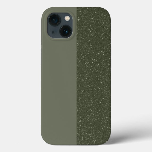 Custom Vertical Moss Green iPhone 13 Case (Back)