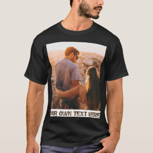 Custom vertical photo and text T-Shirt
