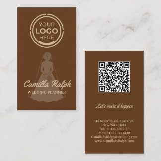 Custom Vertical Wedding Planner Business Card
