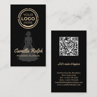 Custom Vertical Wedding Planner Business Card