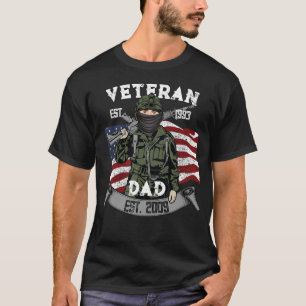 Custom Veteran Father's Day Gift Dad Veteran T-Shirt