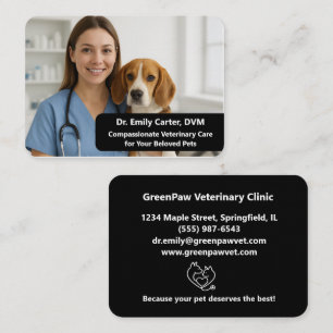 Custom Veterinarian Business Card with Photo 