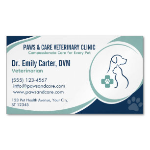 Custom Veterinarian Magnet Business Card 