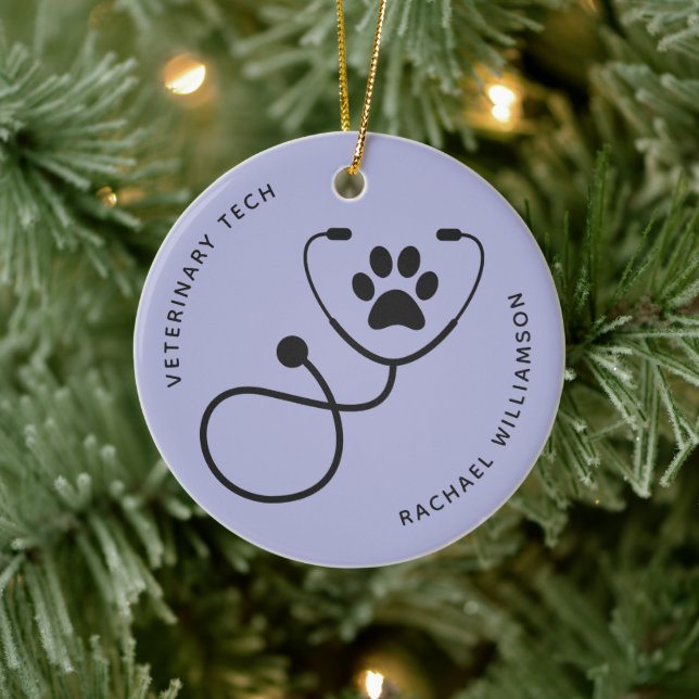 Custom Veterinarian Veterinary Tech Vet Assistant Ceramic Tree Decoration (Tree)