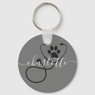 Custom Veterinarian Veterinary Tech Vet Assistant Key Ring