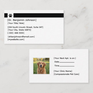 Custom Veterinary Appointment Card | Photo & Logo
