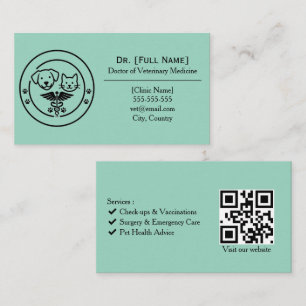 Custom Veterinary Business Card   Veterinarian 