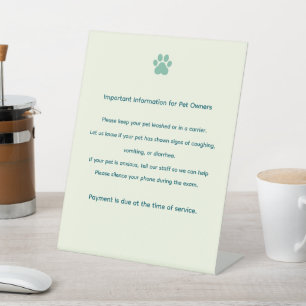 Custom Veterinary Exam Room Policy Sign