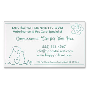 Custom Veterinary Magnet Business Card 