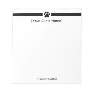 Custom Veterinary Office Notepad - Clinic Logo