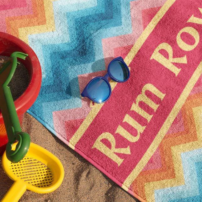 Custom Vibrant Colour Beach Towel - Custom Text (Creator Uploaded)