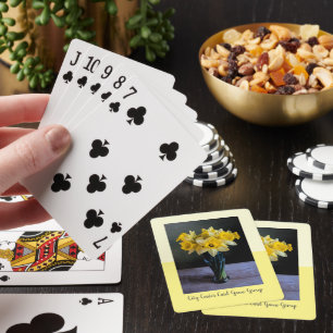 Custom Vibrant Daffodils Vase Still Life Template  Playing Cards