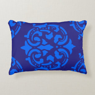 Custom Victorian Pattern Blue Decorative Cushion